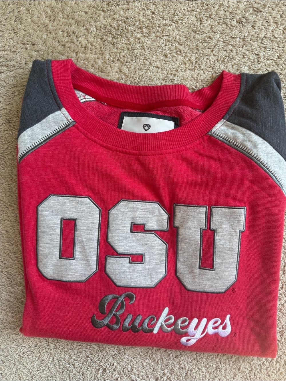 Colosseum Red and Gray OSU Buckeyes Sweatshirt